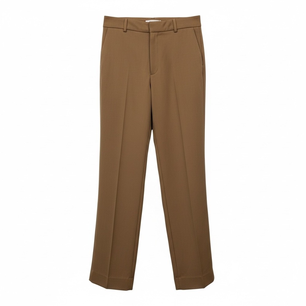 Babaton Aritzia Brown Wool Blend Straight Leg Tailored Pants Trousers SZ 8 READ